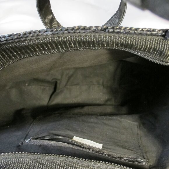 Large black zippered straw bag - Picture 4 of 4